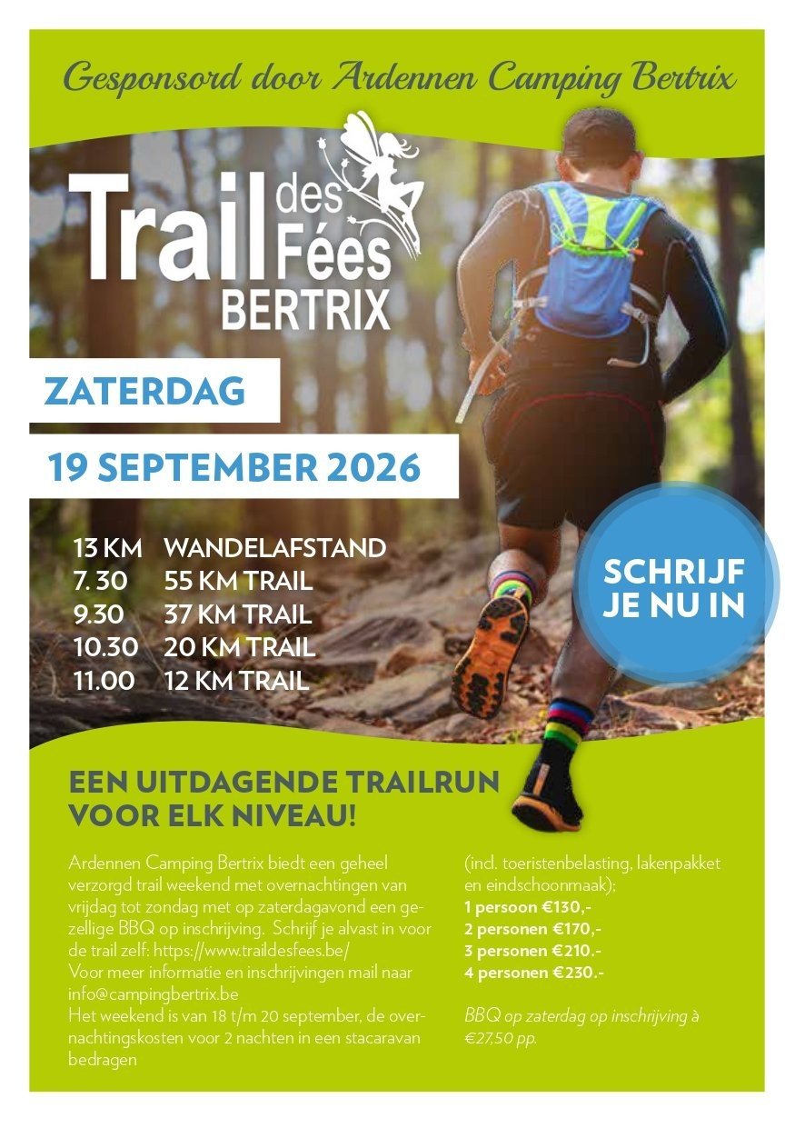 Trail des Fées flyer 2026 accommodatie