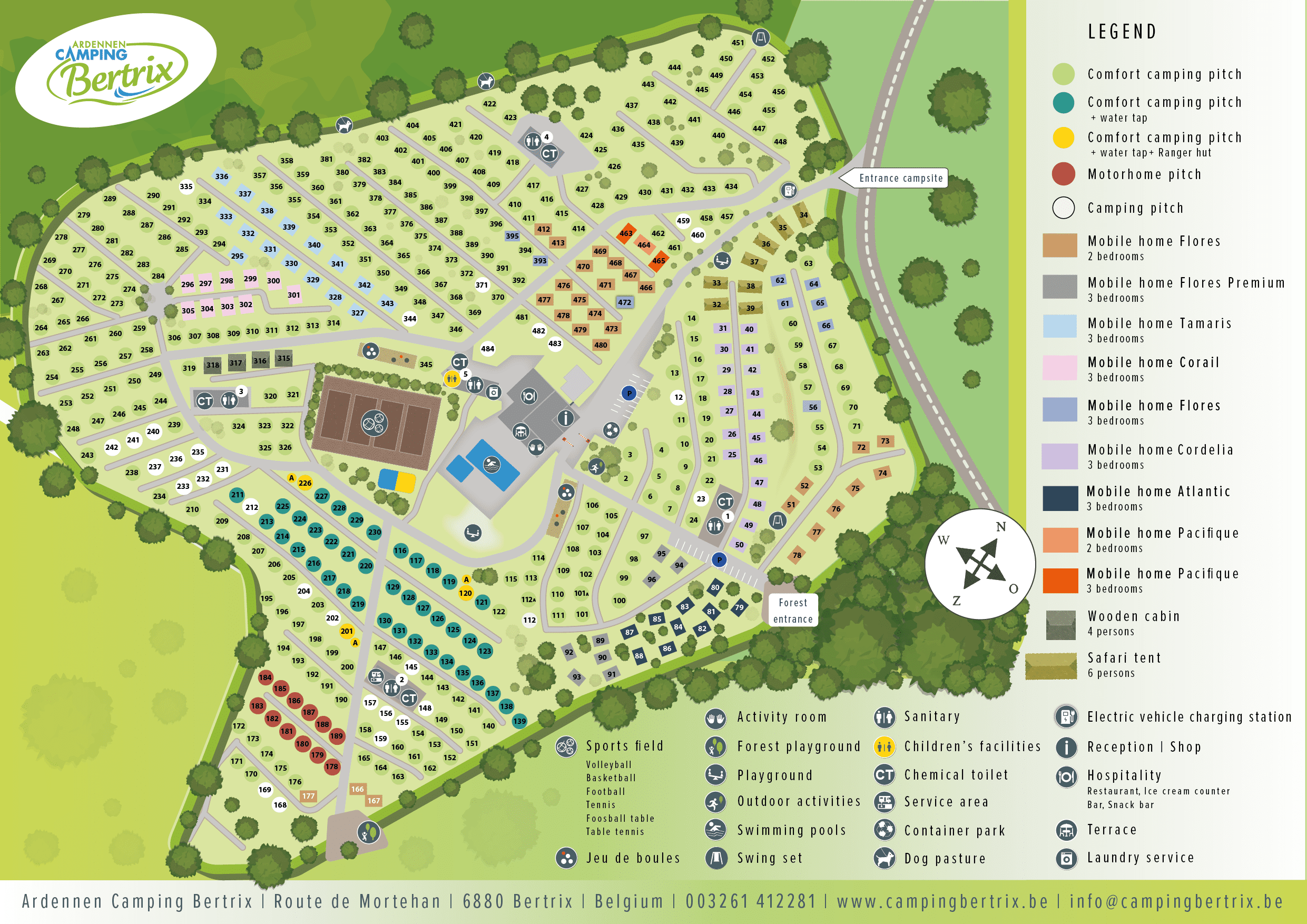 Grundriss vom Ardennen Camping Bertrix