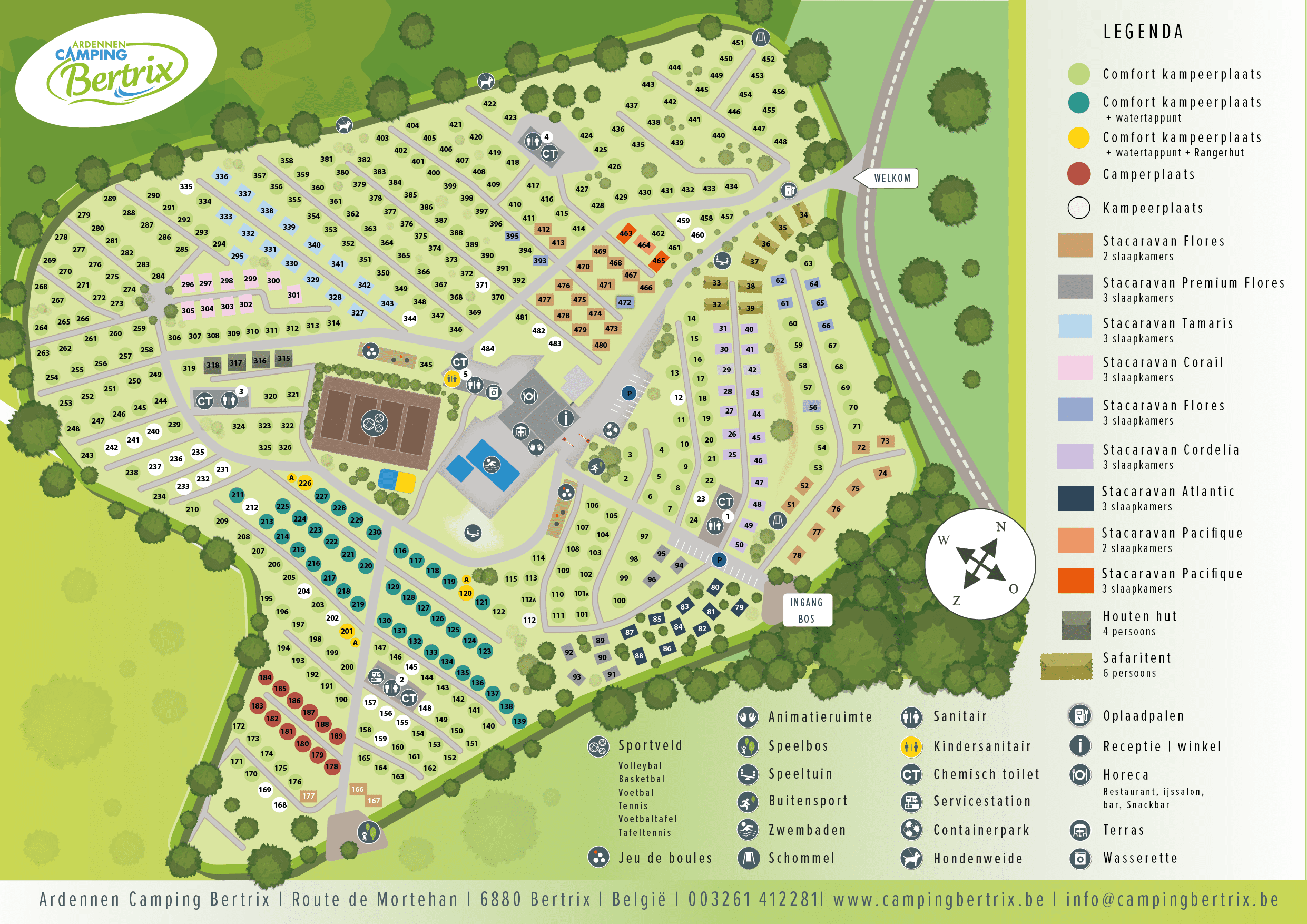Plattegrond Ardennen Camping Bertrix 